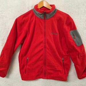 Marmot Fleece Jacket Full Zip Red Gray Size Medium Outdoor Hiking